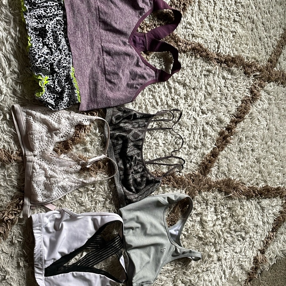 6 Victorias Secret bralette / sports bra lot all wire free.